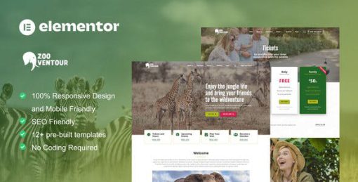 Zooventour – Safari & Zoo Elementor Pro Template Kit