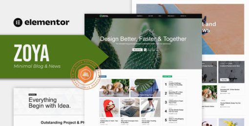 Zoya – Minimal Blog Elementor Template Kit