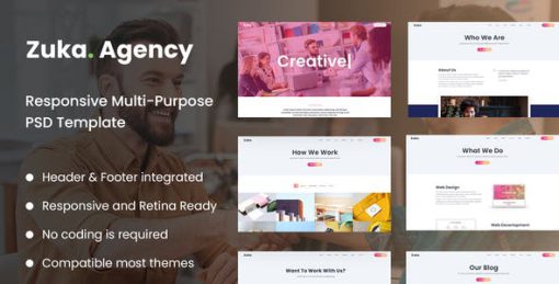 Zuka-Agency | Creative Portfolio & Agency Template Kit