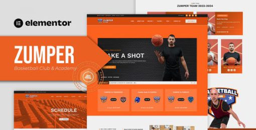 Zumper – Basketball Club & Academy Elementor Template Kit
