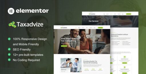 TaxAdvize – Tax Advisor & Financial Consulting Elementor Template Kit