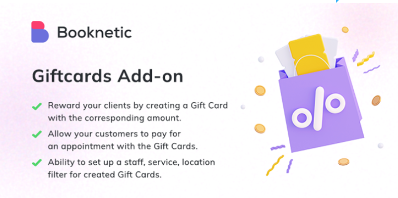 Giftcards for Booknetic Giftcards for Booknetic