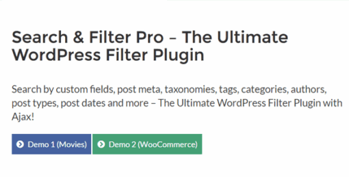 Search & Filter Pro – The Ultimate WordPress Filter Plugin