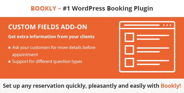 Bookly – Custom Fields (Add-on) Bookly – Custom Fields (Add-on)