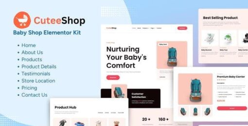 CuteeShop – Kids & Baby Ecommerce Elementor Kit