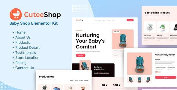 CuteeShop – Kids & Baby Ecommerce Elementor Kit CuteeShop – Kids & Baby Ecommerce Elementor Kit