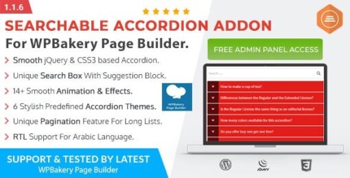 Ultimate Searchable Accordion For WPBakery Page Builder