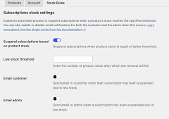 Flexible Subscriptions Stock Management