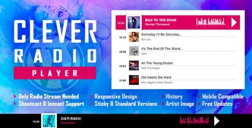 CLEVER – HTML5 Radio Player With History – Shoutcast and Icecast