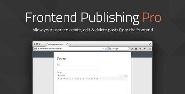 Frontend Publishing Pro Frontend Publishing Pro