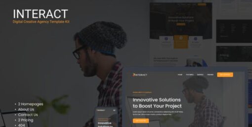 Interact – Digital Agency Elementor Template Kit