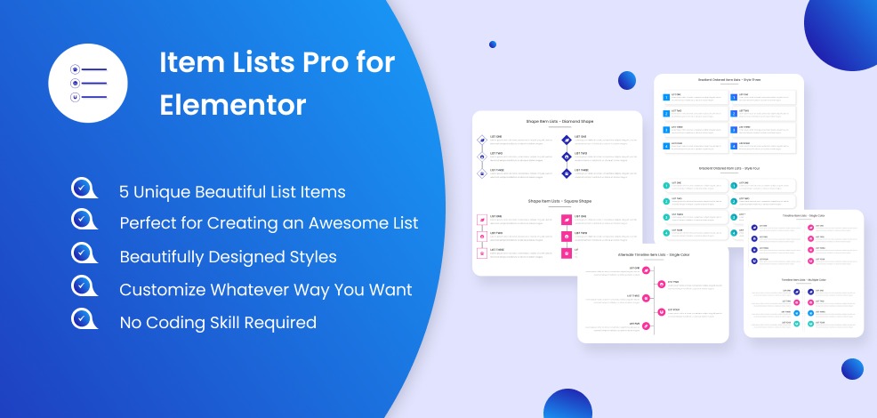 Item Lists Pro for Elementor Item Lists Pro for Elementor