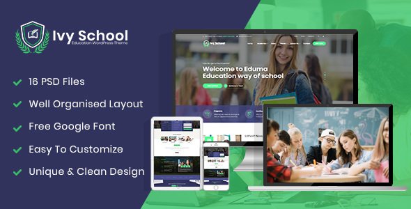 Ivy School – Education, University & School WordPress Theme Ivy School – Education, University & School WordPress Theme