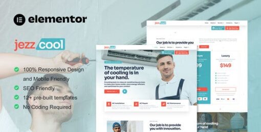 JezzCool – AC Repair Services Elementor Pro Template Kit