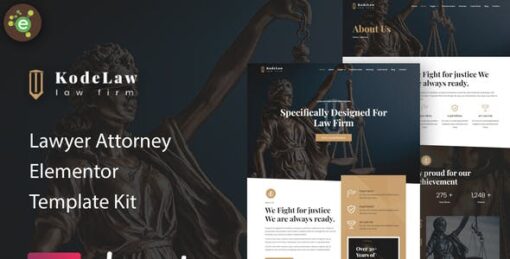 Kodelaw – Lawyer Attorney Elementor Template Kit