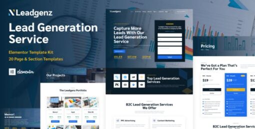 Leadgenz – Lead Generation & Sales Agency WordPress Elementor Template Kit