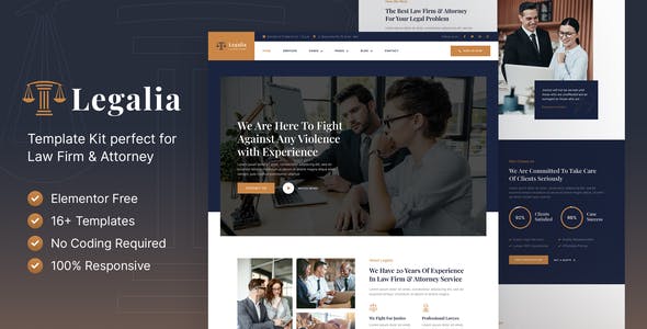 Legalia – Lawyer & Attorney Elementor Template Kit Legalia – Lawyer & Attorney Elementor Template Kit