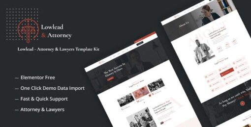 Lowlead – Attorney & Lawyers Elementor Template Kit