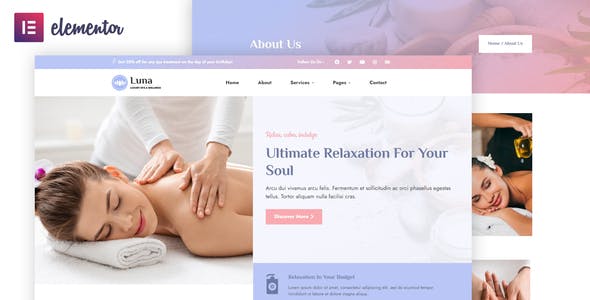 Luna – Spa & Wellness Elementor Template Kit Luna – Spa & Wellness Elementor Template Kit