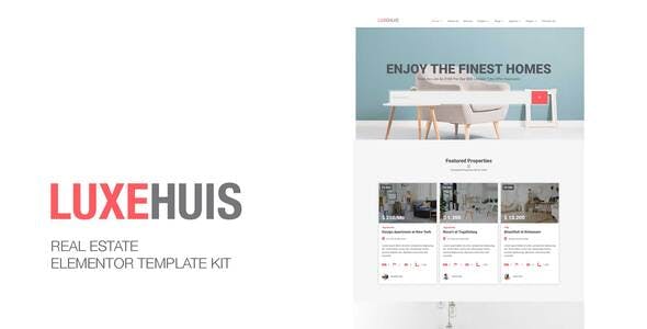 Luxehuis – Real Estate Elementor Template Kit Luxehuis – Real Estate Elementor Template Kit