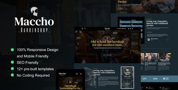 Maccho – Gentlemen Barbershop Elementor Template Kit Maccho – Gentlemen Barbershop Elementor Template Kit