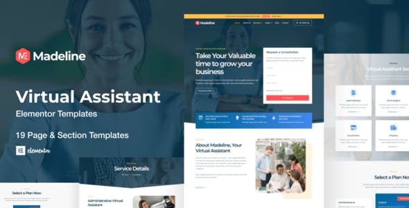 Madeline – Virtual Assistant Website Elementor Template Kit Madeline – Virtual Assistant Website Elementor Template Kit