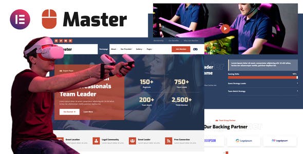 Master – Esport Team & Gaming Community Elementor Template Kit Master – Esport Team & Gaming Community Elementor Template Kit