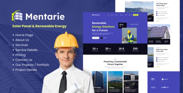 Mentarie – Solar Panel & Sustainable Energy Elementor Template Kit Mentarie – Solar Panel & Sustainable Energy Elementor Template Kit