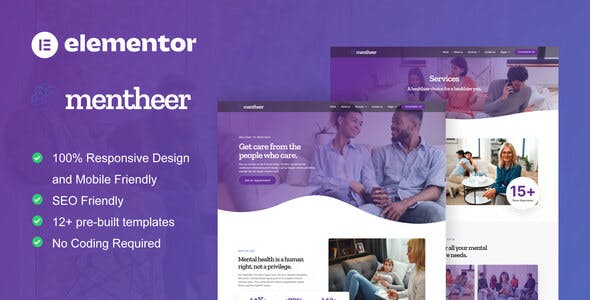Mentheer – Mental Health Therapy Elementor Pro Template Kit Mentheer – Mental Health Therapy Elementor Pro Template Kit