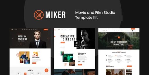 Miker – Movie & Film Studio Elementor Template Kit