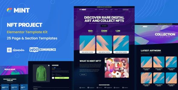 Mint – NFT Projects & Portfolio WooCommerce Elementor Template Kit Mint – NFT Projects & Portfolio WooCommerce Elementor Template Kit