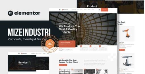 Mizeindustri – Corporate, Industry & Factory Elementor Template Kit