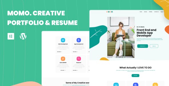Momo Creative Portfolio & Resume Elementor Template Kit Momo Creative Portfolio & Resume Elementor Template Kit