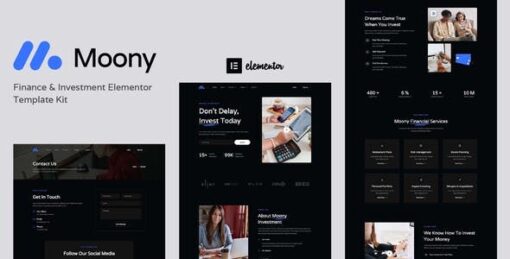 Moony – Finance & Investment Elementor Template Kit
