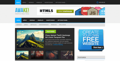 Awake – Sleek, Colorful Magazine Style WordPress Theme
