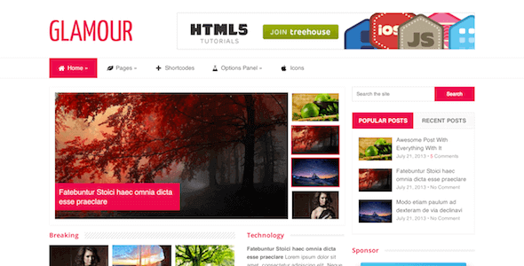Glamour – Fashion Magazine WordPress Theme Glamour – Fashion Magazine WordPress Theme