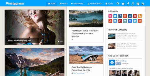 Pinstagram – Pinterest Inspired WordPress Theme
