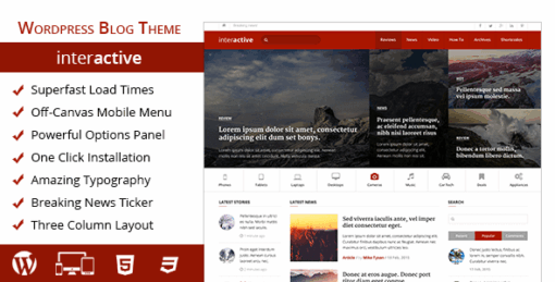 Interactive – Highly Professional Blog WordPress Theme