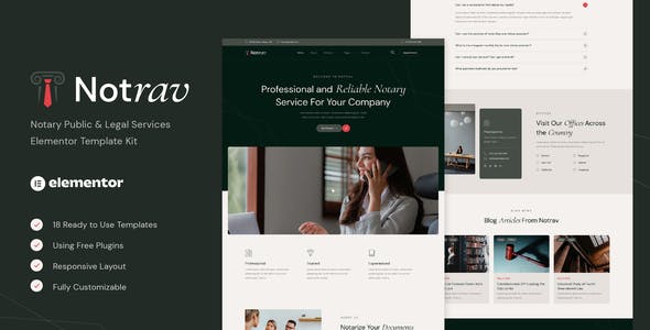 Notrav – Notary Public & Legal Services Elementor Template Kit Notrav – Notary Public & Legal Services Elementor Template Kit