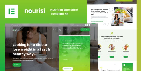 Nourisi – Nutrition Elementor Template Kit Nourisi – Nutrition Elementor Template Kit