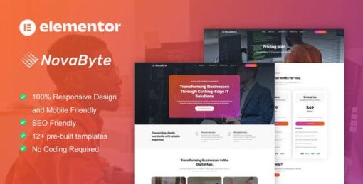 Novabyte – IT Solutions & Services Company Elementor Pro Template Kit