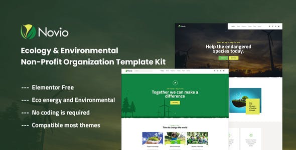 Novio – Ecology & Environmental Non-Profit Organization Template Kit Novio – Ecology & Environmental Non-Profit Organization Template Kit