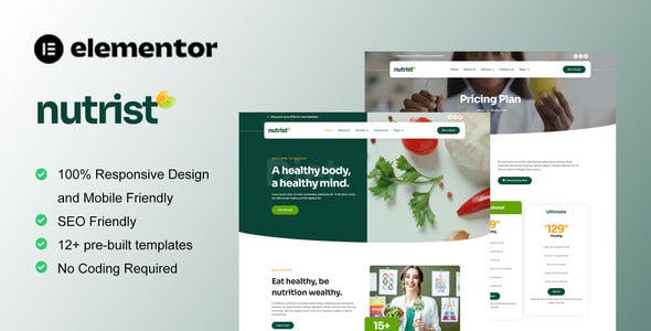 Nutrist – Healthy Food & Nutrition Service Elementor Template Kit Nutrist – Healthy Food & Nutrition Service Elementor Template Kit