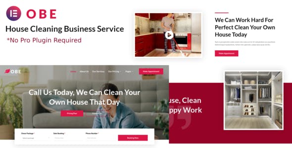 Obe – House Cleaning Business Elementor Template Kits Obe – House Cleaning Business Elementor Template Kits