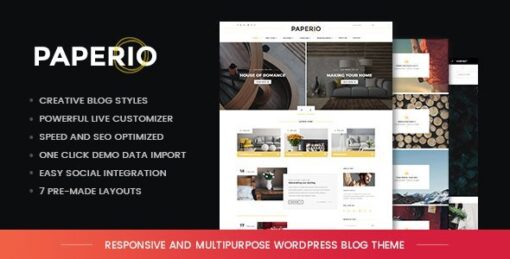 Paperio – Responsive And Multipurpose WordPress Blog Theme