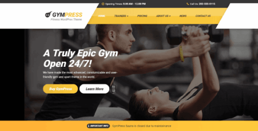 Gympress – WordPress Theme For Local Gym, Fitness Or Personal Trainer
