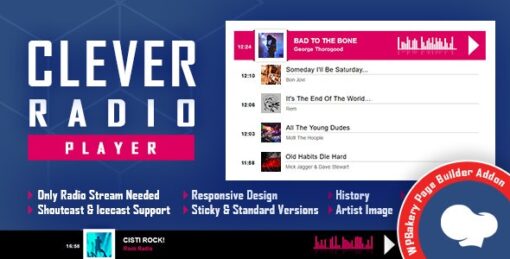 CLEVER – HTML5 Radio Player With History – Addon For Visual Composer