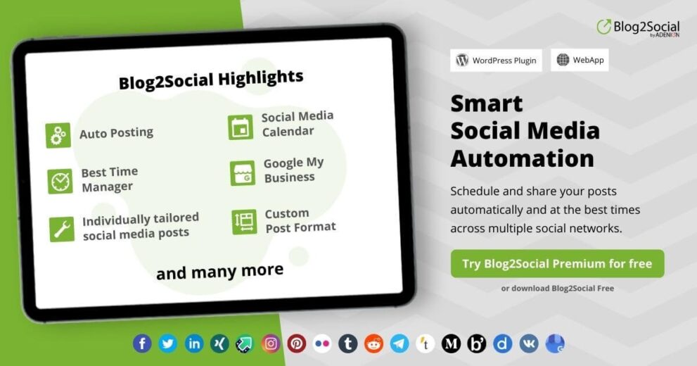 Blog2Social: Social Media Auto Post & Scheduler Blog2Social: Social Media Auto Post & Scheduler