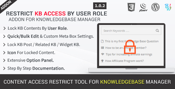 Restrict KB Access by User Role – Knowledgebase Addon Restrict KB Access by User Role – Knowledgebase Addon