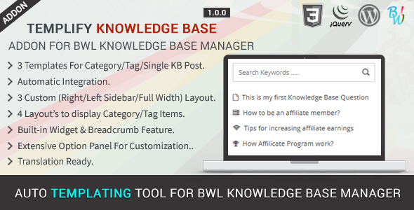 Templify KB – Knowledge Base Addon Templify KB – Knowledge Base Addon